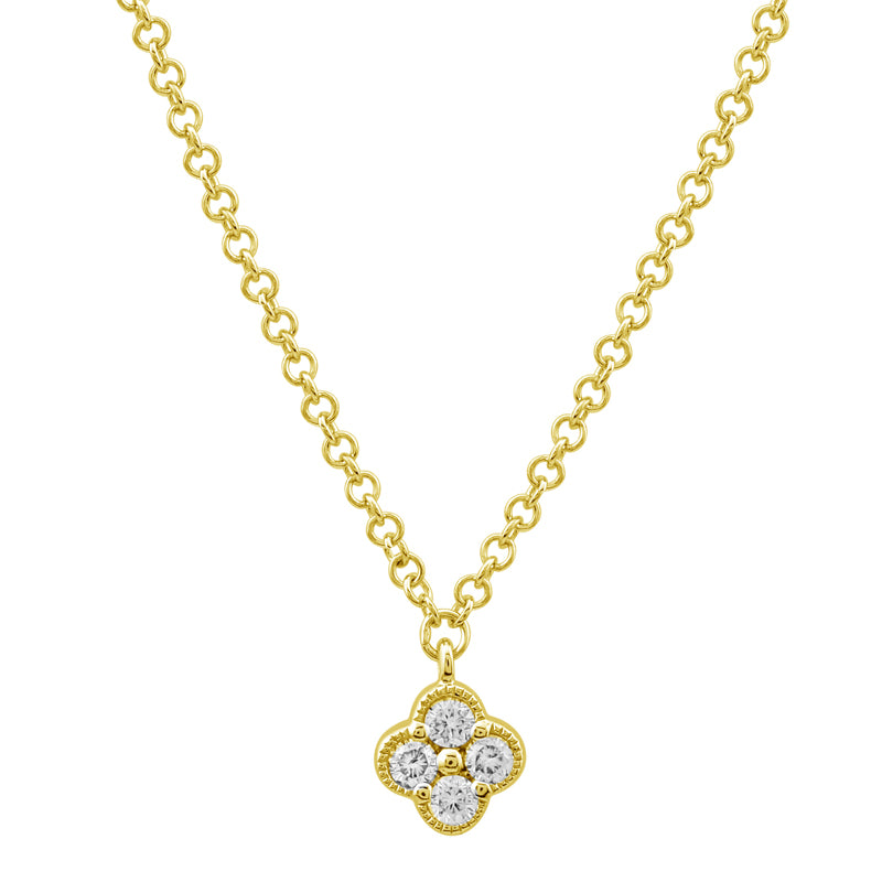 Single Clover Diamond Necklace