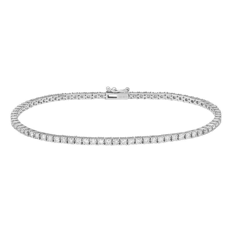 14K White Gold Classic 4-Prong Diamond Tennis Bracelet