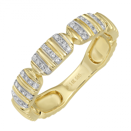 14KT Yellow Gold Diamond Stacking Band