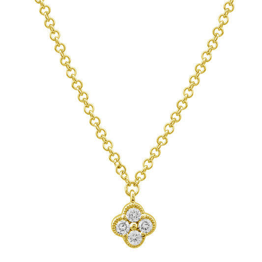 Single Clover Diamond Necklace