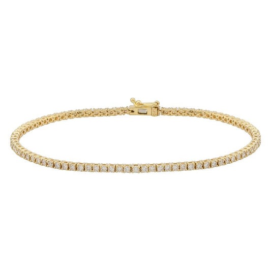 14K Yellow Gold Classic 4-Prong Diamond Tennis Bracelet