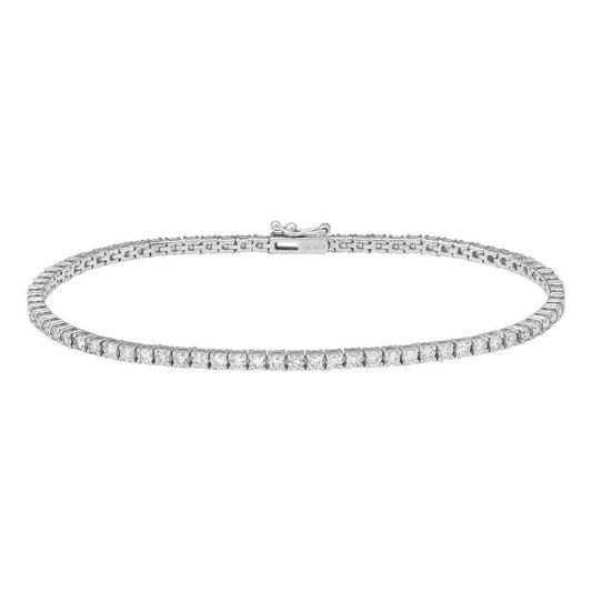 14K White Gold Classic 4-Prong Diamond Tennis Bracelet