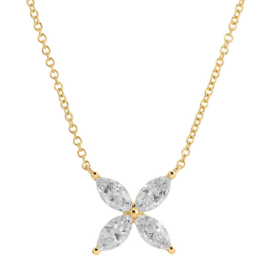 14kt Yellow Gold LAB GROWN Bloomburst Diamond Necklace